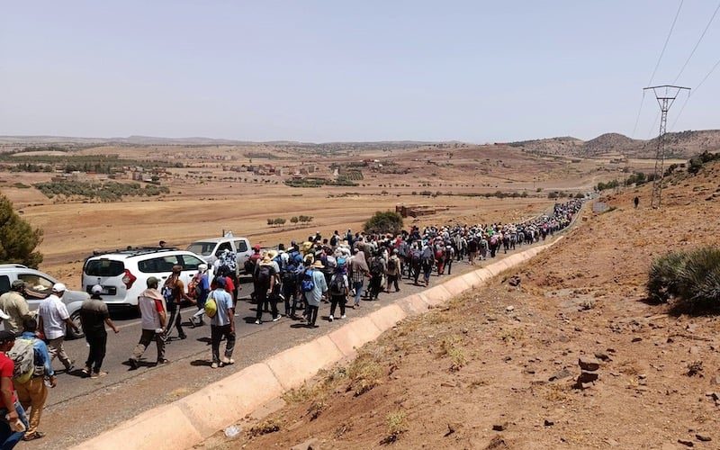 مسيرة الكرامة بأيت بوكماز تنهي احتجاجها بوعود رسمية للتنمية